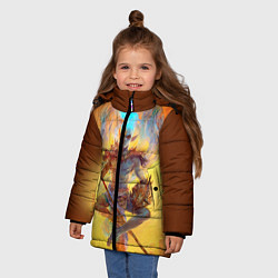 Куртка зимняя для девочки Вивек, цвет: 3D-черный — фото 2