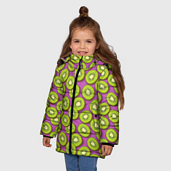 Куртка зимняя для девочки Киви, цвет: 3D-черный — фото 2