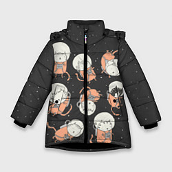 Зимняя куртка для девочки Космические котики