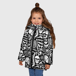 Куртка зимняя для девочки Кости, цвет: 3D-черный — фото 2