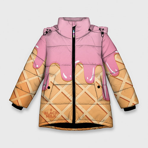 Зимняя куртка для девочки Мороженое Black Milk / 3D-Черный – фото 1