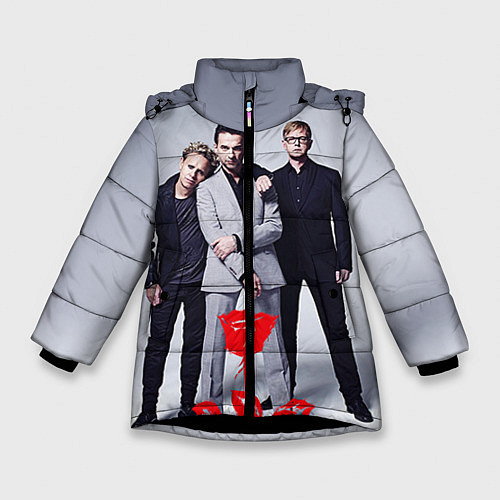 Зимняя куртка для девочки Depeche Mode: Red Flower / 3D-Черный – фото 1
