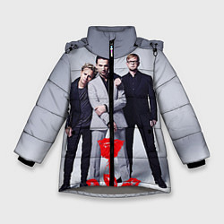 Куртка зимняя для девочки Depeche Mode: Red Flower, цвет: 3D-светло-серый