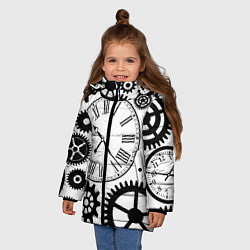 Куртка зимняя для девочки Время не ждет, цвет: 3D-черный — фото 2
