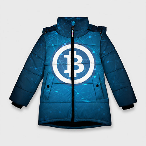 Зимняя куртка для девочки Bitcoin Blue / 3D-Черный – фото 1