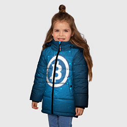 Куртка зимняя для девочки Bitcoin Blue, цвет: 3D-светло-серый — фото 2