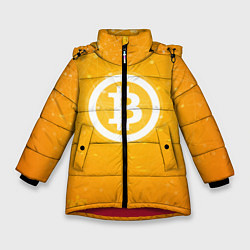 Куртка зимняя для девочки Bitcoin Orange, цвет: 3D-красный