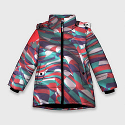 Куртка зимняя для девочки Трехмерная абстракция, цвет: 3D-черный