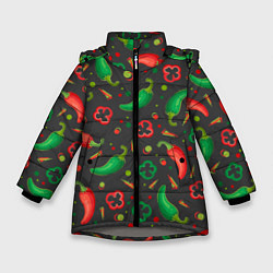 Куртка зимняя для девочки Перчики, цвет: 3D-светло-серый