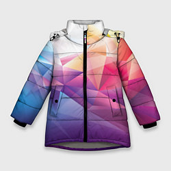 Куртка зимняя для девочки Абстракция, цвет: 3D-светло-серый