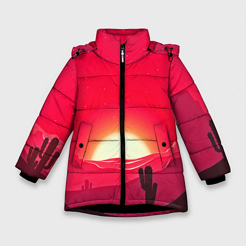 Зимняя куртка для девочки Gorgeous sunset / 3D-Черный – фото 1