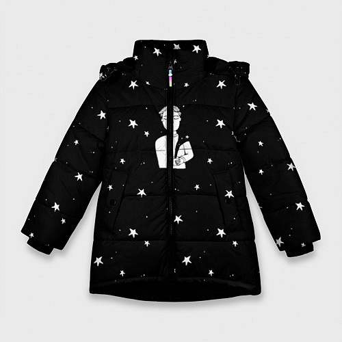 Зимняя куртка для девочки Чай Космос / 3D-Черный – фото 1