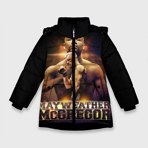 Зимняя куртка для девочки Mayweather vs McGregor / 3D-Черный – фото 1