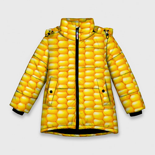Зимняя куртка для девочки Сладкая вареная кукуруза / 3D-Черный – фото 1