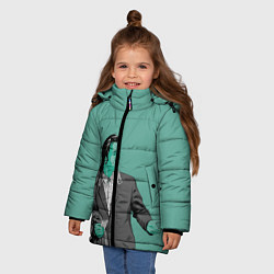 Куртка зимняя для девочки Недоумевающий Винсент, цвет: 3D-светло-серый — фото 2