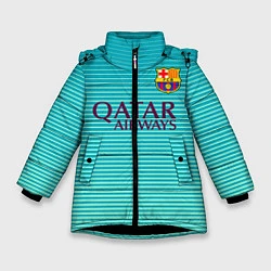 Куртка зимняя для девочки Barcelona FC: Aqua, цвет: 3D-черный