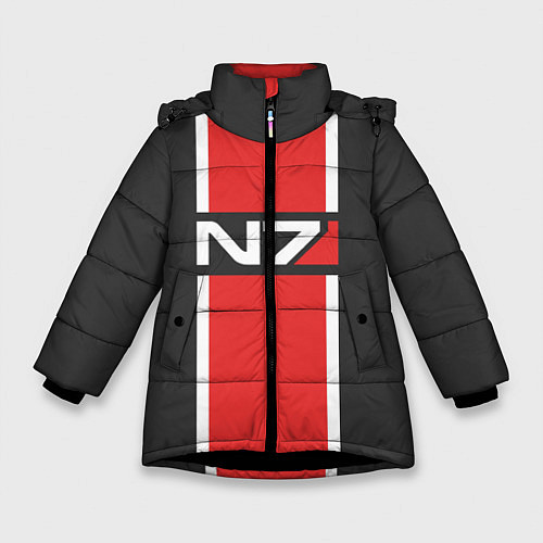 Зимняя куртка для девочки Mass Effect: N7 / 3D-Черный – фото 1