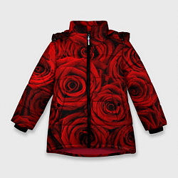Зимняя куртка для девочки Красные розы
