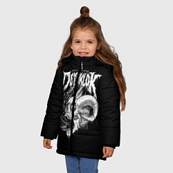 Куртка зимняя для девочки Dethklok: Goat Skull, цвет: 3D-светло-серый — фото 2
