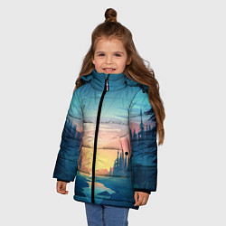 Куртка зимняя для девочки Лес, цвет: 3D-черный — фото 2