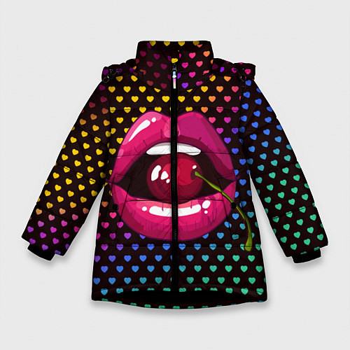 Зимняя куртка для девочки Pop art / 3D-Черный – фото 1