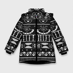 Зимняя куртка для девочки Black and White ethnic