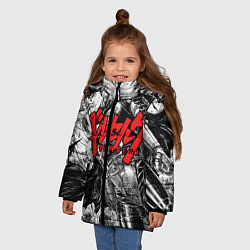 Куртка зимняя для девочки Berserk, цвет: 3D-светло-серый — фото 2