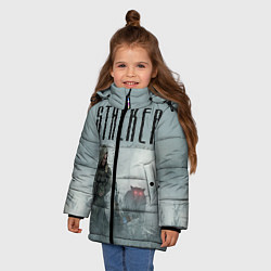 Куртка зимняя для девочки STALKER: Dusk, цвет: 3D-черный — фото 2