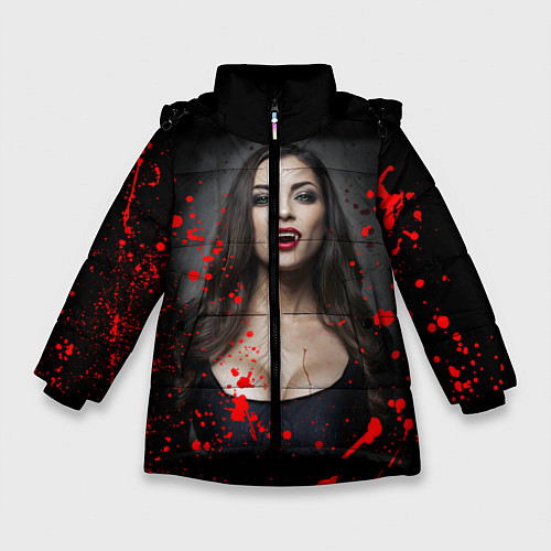 Зимняя куртка для девочки Вампирша / 3D-Черный – фото 1