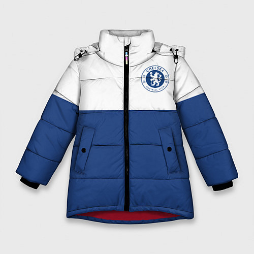 Зимняя куртка для девочки Chelsea FC: Light Blue / 3D-Красный – фото 1