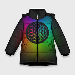 Куртка зимняя для девочки Coldplay Colour, цвет: 3D-черный
