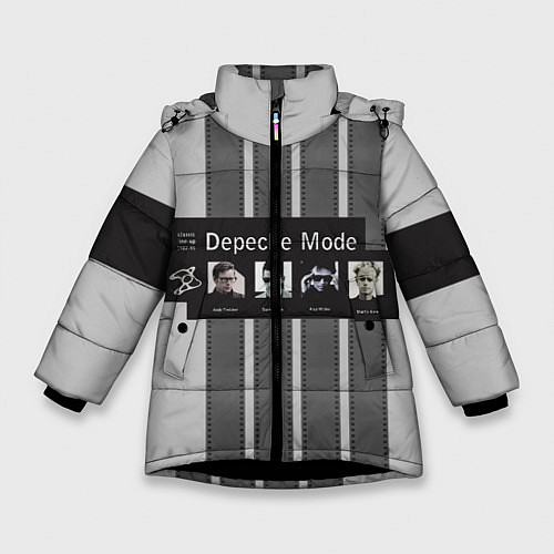 Зимняя куртка для девочки Группа Depeche Mode / 3D-Черный – фото 1