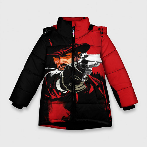 Зимняя куртка для девочки Red Dead Redemption / 3D-Черный – фото 1