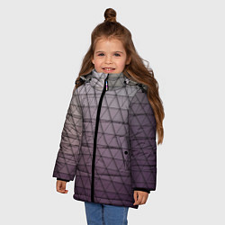 Куртка зимняя для девочки Кольчуга из треугольников, цвет: 3D-черный — фото 2