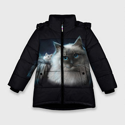 Зимняя куртка для девочки Кошка и мышка