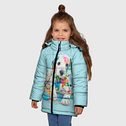 Куртка зимняя для девочки Юный художник, цвет: 3D-черный — фото 2