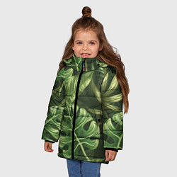 Куртка зимняя для девочки Доисторический лес, цвет: 3D-черный — фото 2