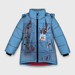 Куртка зимняя для девочки Костюм врача кровь, цвет: 3D-красный