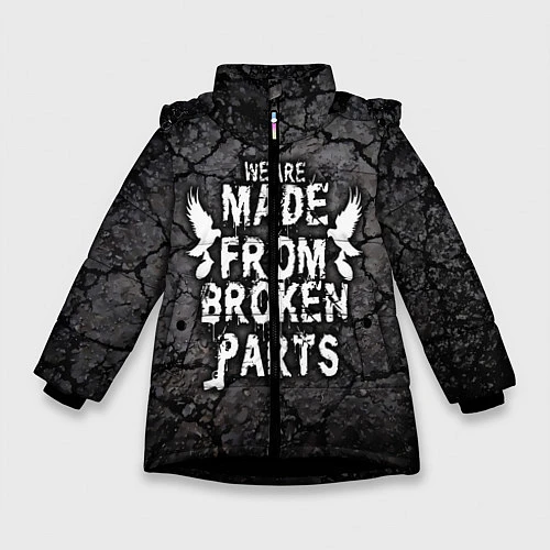 Зимняя куртка для девочки Made from broken parts / 3D-Черный – фото 1
