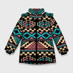 Куртка зимняя для девочки Ethnic of Egypt, цвет: 3D-черный