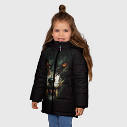 Куртка зимняя для девочки Оскал волка, цвет: 3D-черный — фото 2