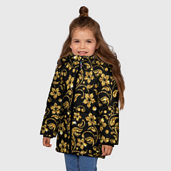 Куртка зимняя для девочки Люкс, цвет: 3D-черный — фото 2