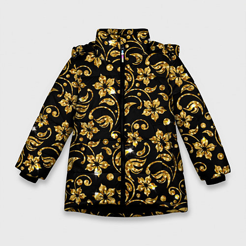 Зимняя куртка для девочки Люкс / 3D-Черный – фото 1