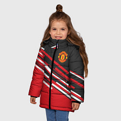 Куртка зимняя для девочки Man UTD FC: Sport Line 2018, цвет: 3D-красный — фото 2
