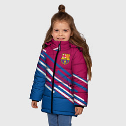 Куртка зимняя для девочки Barcelona FC: Sport Line 2018, цвет: 3D-светло-серый — фото 2