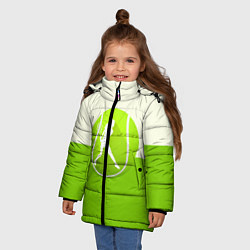 Куртка зимняя для девочки Символ теннисиста, цвет: 3D-черный — фото 2
