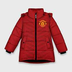 Куртка зимняя для девочки Manchester United: Red Lines, цвет: 3D-черный