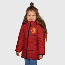 Куртка зимняя для девочки Manchester United: Red Lines, цвет: 3D-черный — фото 2