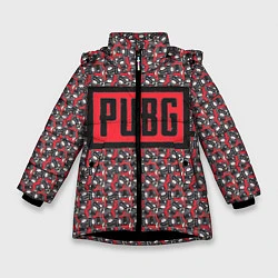 Зимняя куртка для девочки PUBG: Red Pattern