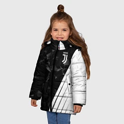 Куртка зимняя для девочки FC Juventus: Abstract, цвет: 3D-черный — фото 2